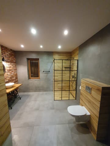 Łazienka, wykończenie, duża przestrzeń, kabina prysznicowa